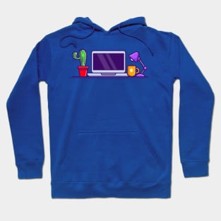 Workspace Cartoon Illustration Hoodie